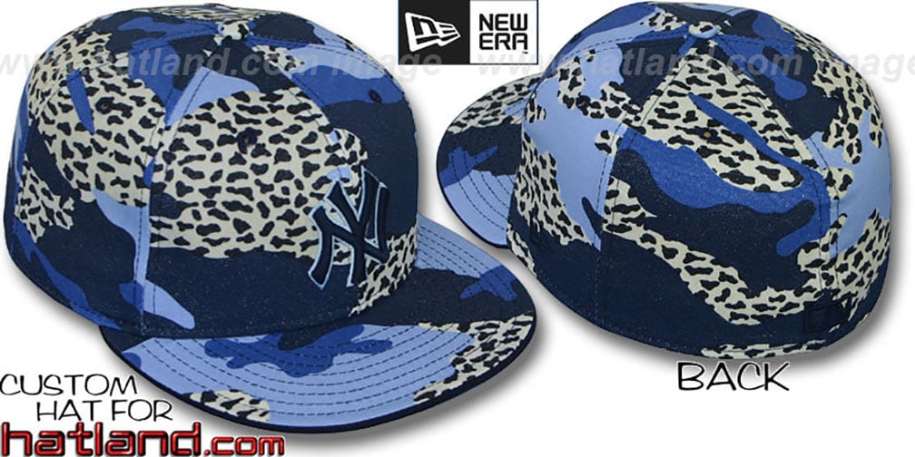 New York Yankees BLUE LEOPARD CAMO Fitted Hat by New Era
