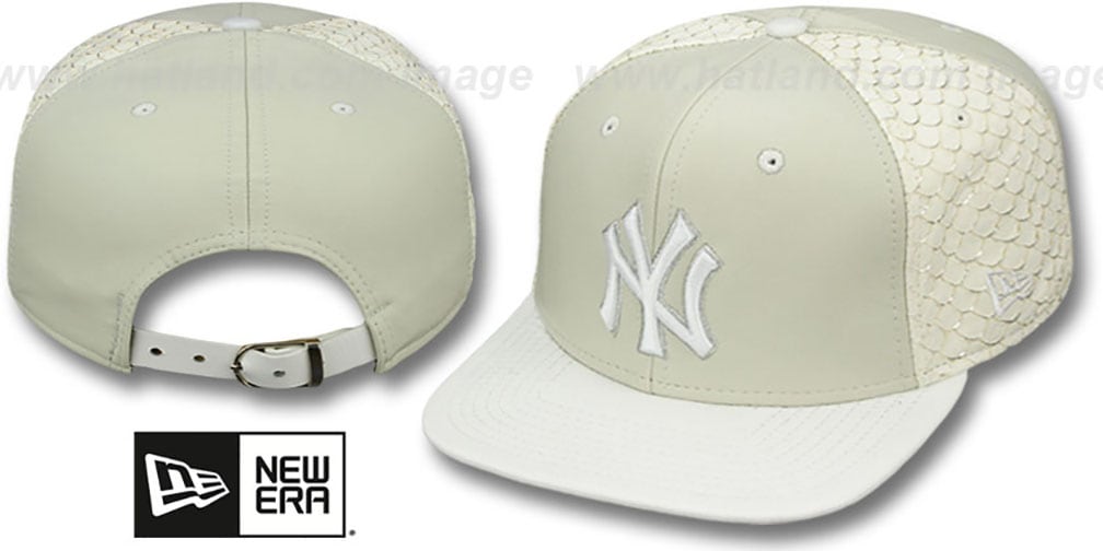 New York Yankees FISHSCALE LEATHER STRAPBACK Hat by New Era