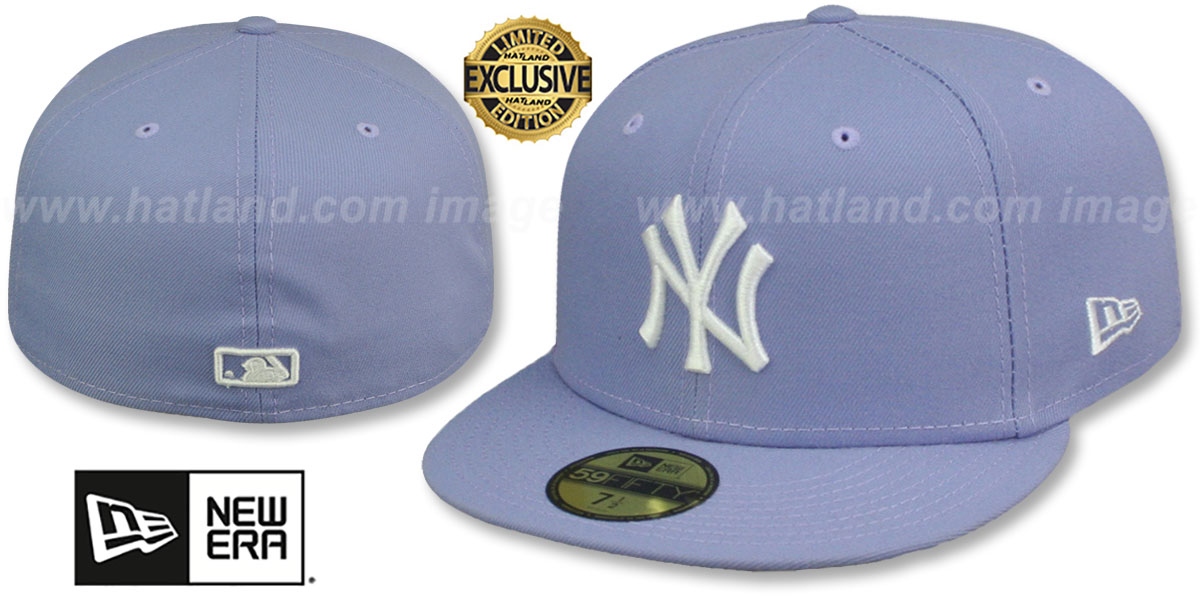 New York Yankees TEAMBASIC LavenderWhite Fitted Hat