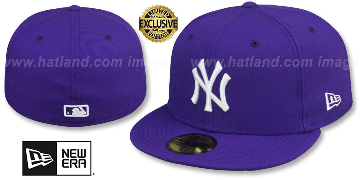 New York Yankees TEAMBASIC PurpleWhite Fitted Hat