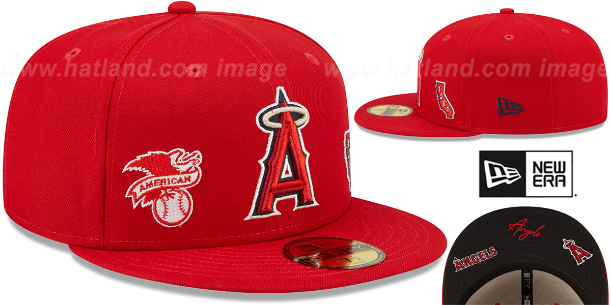 Los Angeles Anaheim Angels TRIPLE THREAT IDENTITY Red Fitted Hat