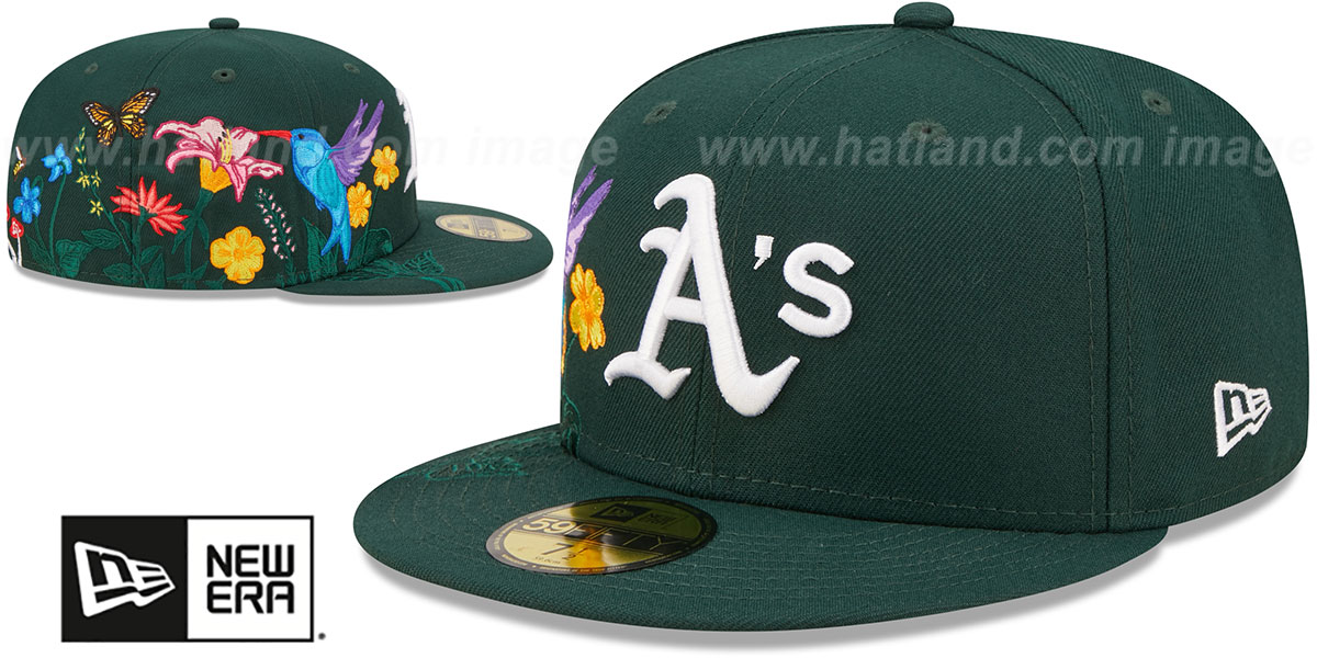 Oakland Athletics SIDEBLOOM Green Fitted Hat by New Era