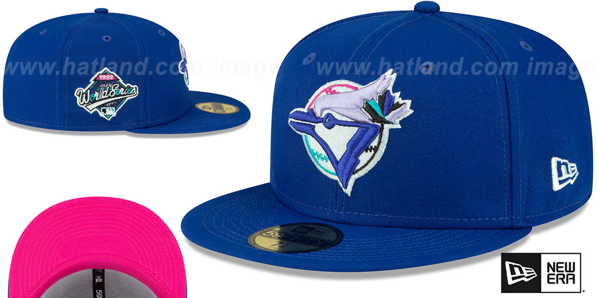 Toronta Blue Jays 1992 WS POLAR LIGHTS RoyalPink Fitted Hat