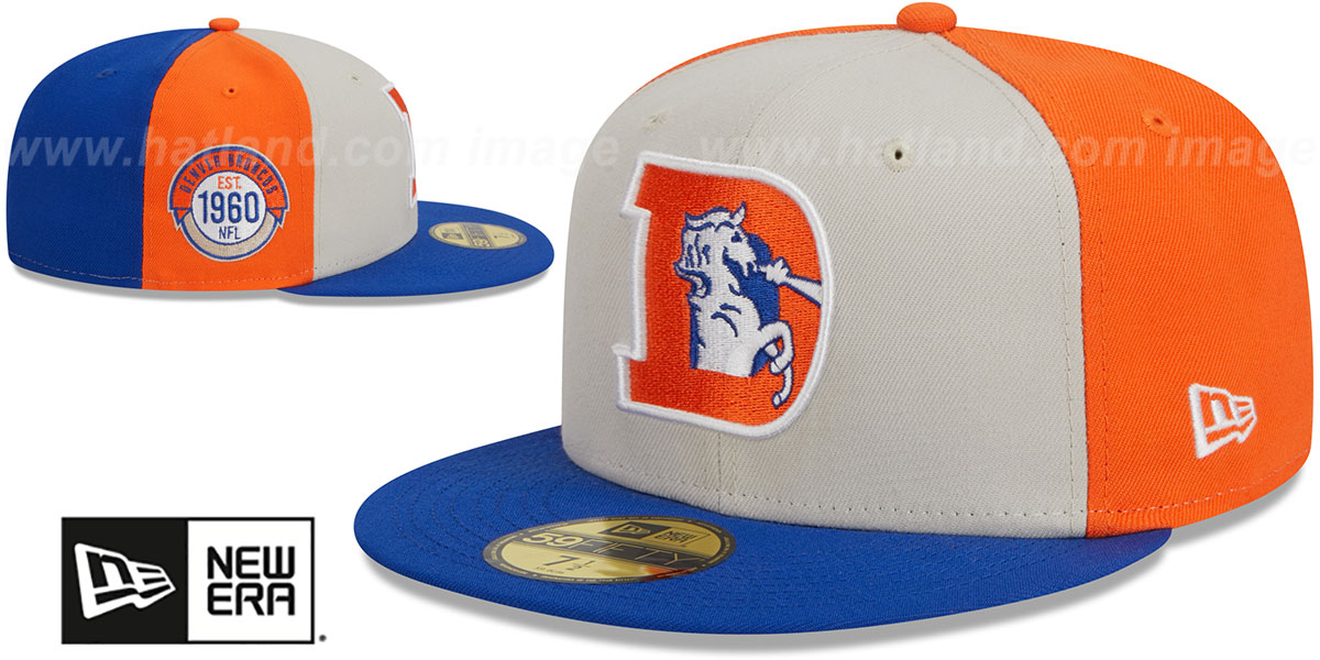 Denver Broncos HISTORIC SIDELINE PINWHEEL Fitted Hat
