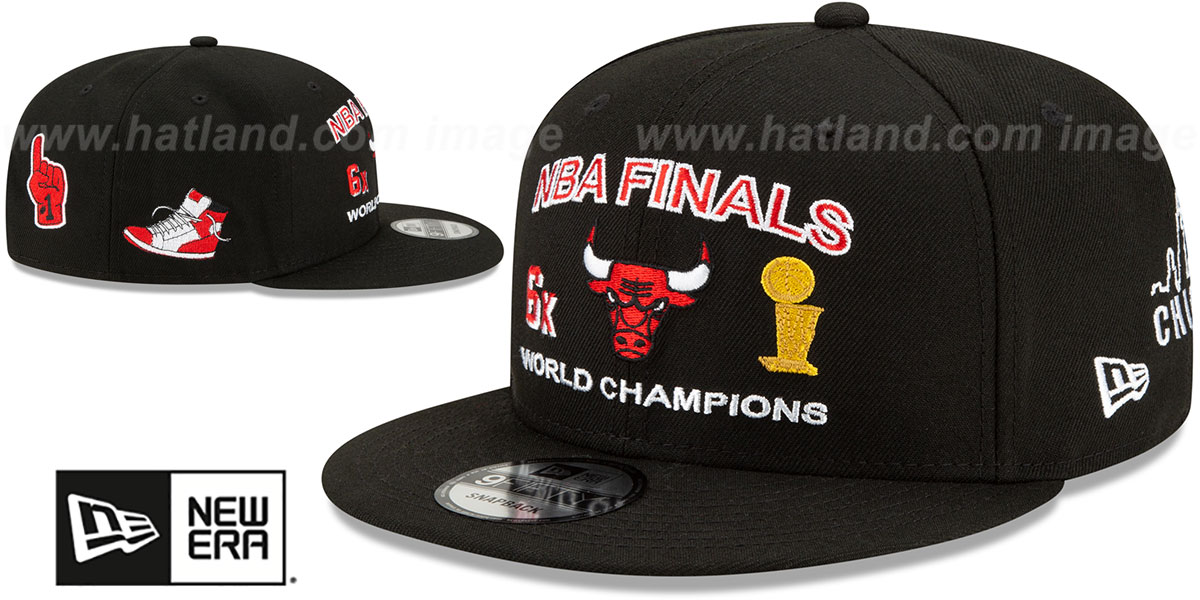 Chicago Bulls FINALS CHAMPIONS SNAPBACK Black Hat by New Era
