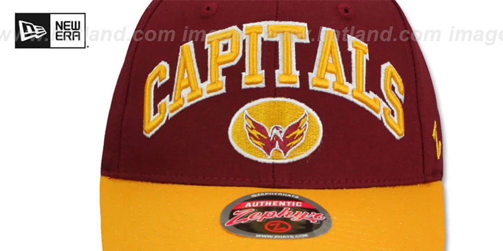 Washington Capitals SPORT SNAPBACK BurgundyGold Hat by Zephyr