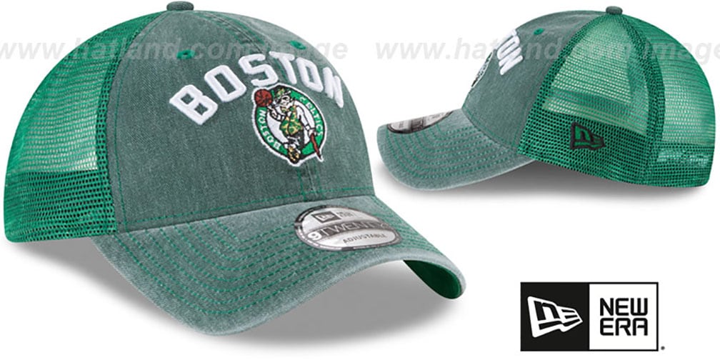 New Era 9Fifty Trucker Snapback Cappellino Boston Celtics - Verde Kelly Con Retro In Rete, Taglia Regolabile - 5