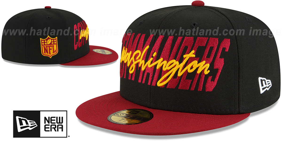 Washington Commanders 2022 NFL DRAFT BlackBurgundy Fitted Hat