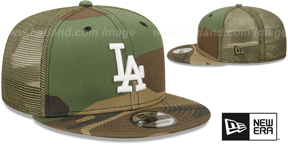 Los Angeles Dodgers ARMY CAMO TRUCKER Woodland-Olive Hat