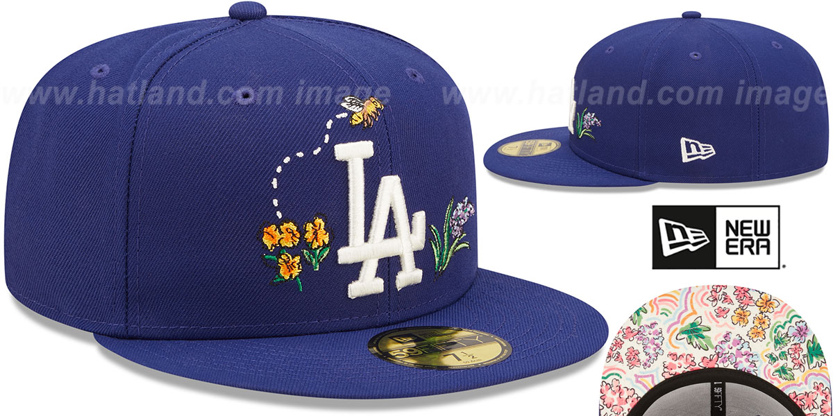 Los Angeles Dodgers FLORAL WATERCOLORS Royal Fitted Hat