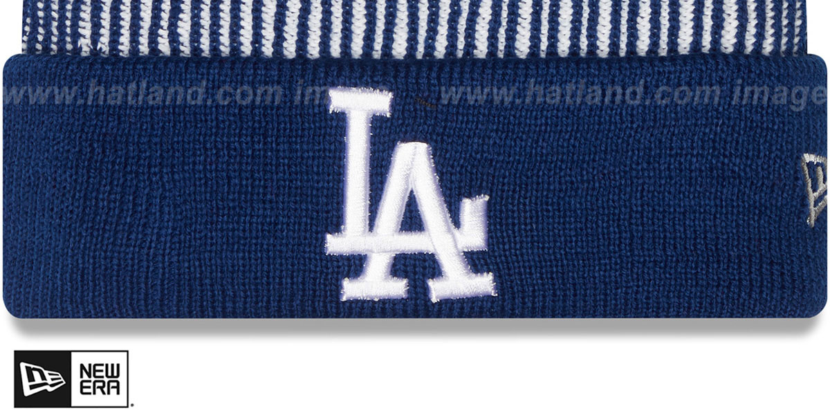 Los Angeles Dodgers STRIPED Knit Beanie Hat by New Era