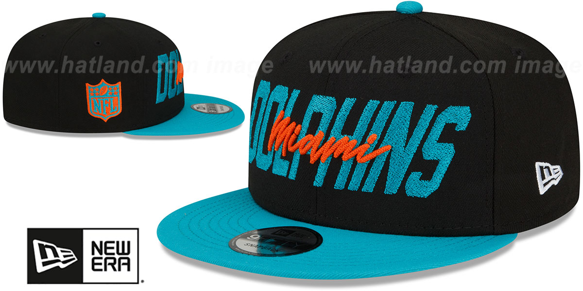 Miami Dolphins 2022 NFL DRAFT SNAPBACK BlackAqua Hat