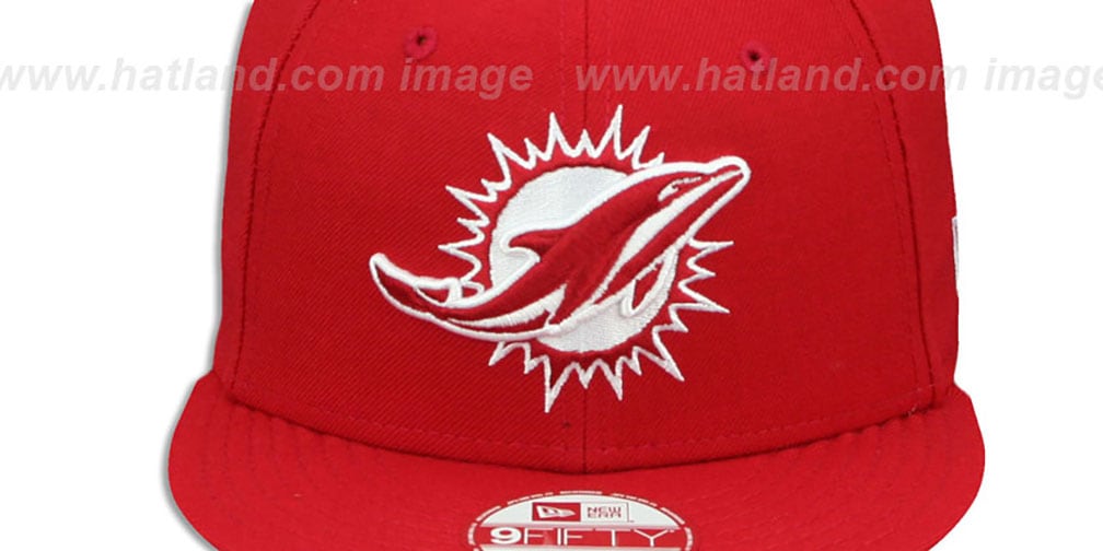 Miami Dolphins TEAM-BASIC SNAPBACK Red-White Hat by New Era