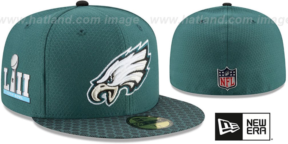 Philadelphia Eagles NFL SUPER BOWL LII ONFIELD Green Fitted Hat