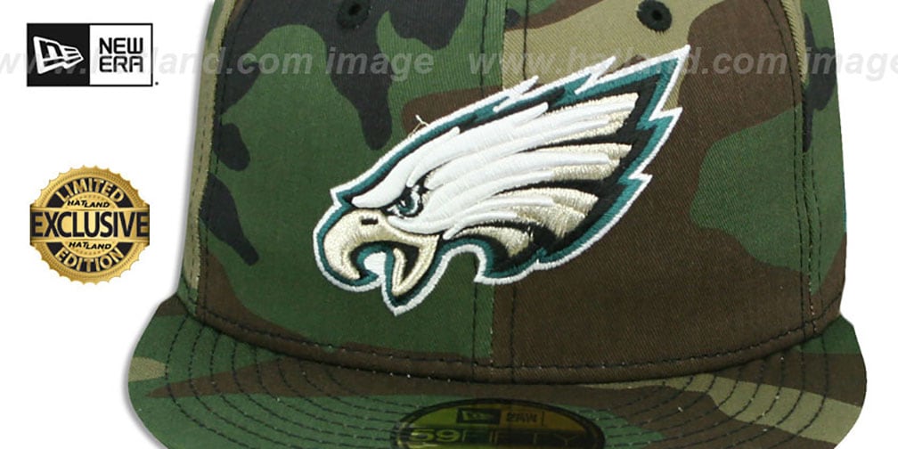 Philadelphia Eagles NFL TEAMBASIC Army Camo Fitted Hat