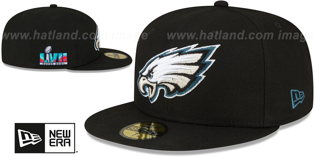 Philadelphia Eagles SUPER BOWL LVII Black Fitted Hat