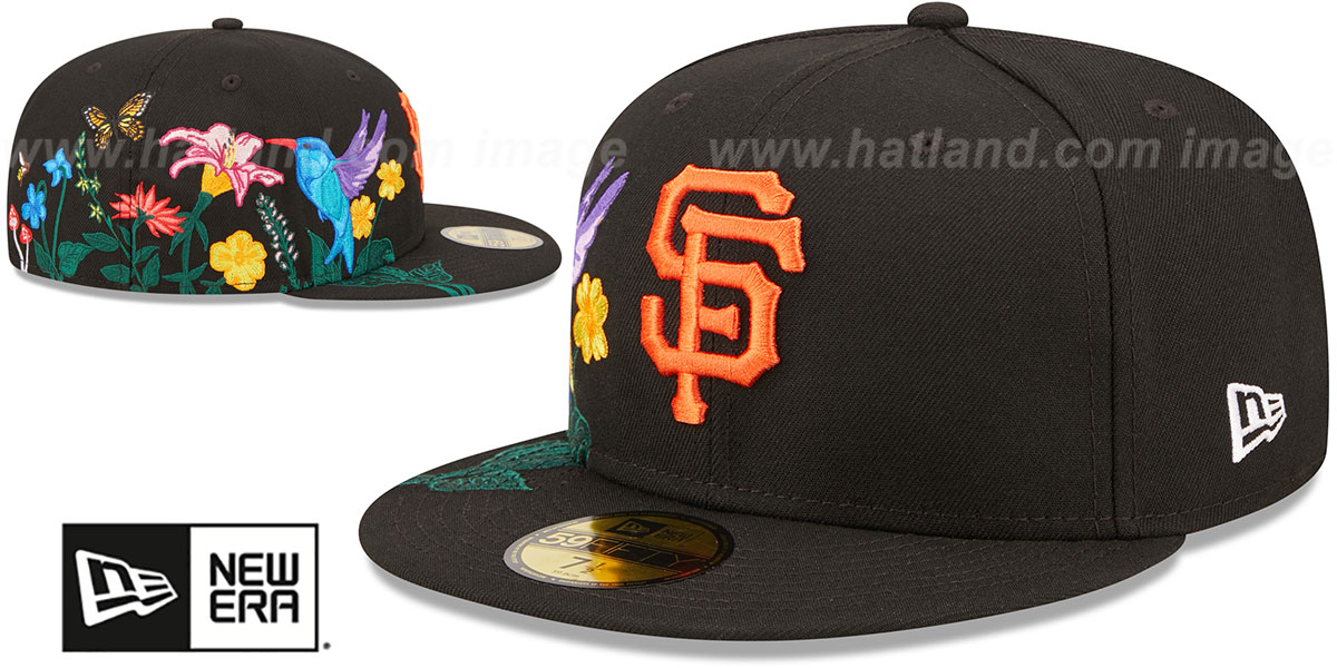 San Francisco Giants SIDEBLOOM Black Fitted Hat by New Era