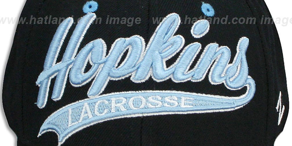 John's Hopkins SWOOP LACROSSE Black Fitted Hat by Zephyr