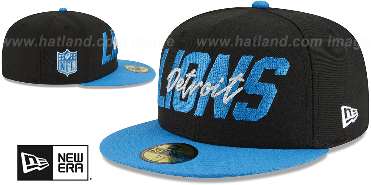 Detroit Lions 2022 NFL DRAFT BlackBlue Fitted Hat