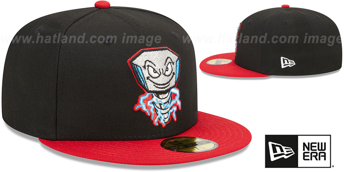 Lansing Lugnuts MILB MARVEL DEFENDERS BlackRed Fitted Hat