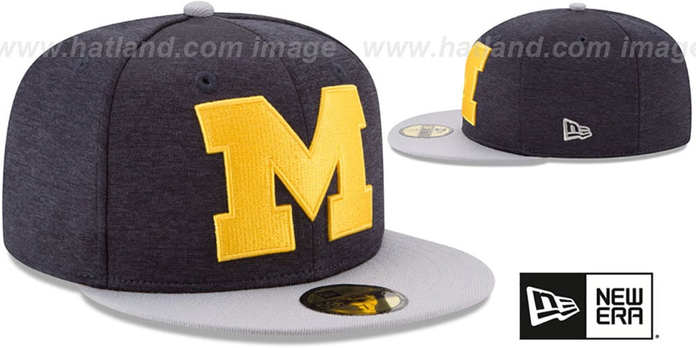 Michigan HEATHERHUGE 2 NavyGrey Fitted Hat by New Era