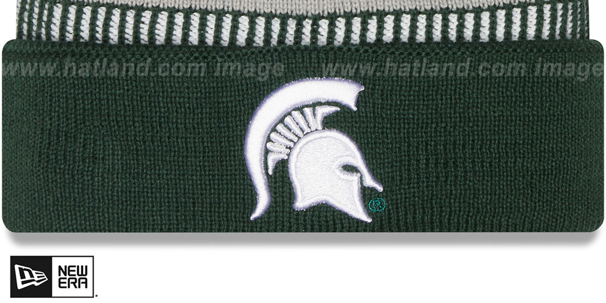 Michigan State STRIPED Knit Beanie Hat by New Era