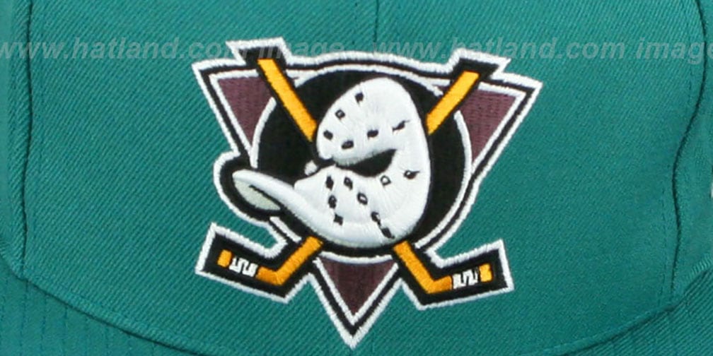 Mighty Ducks VINTAGE CLASSIC Teal Fitted Hat by Mitchell