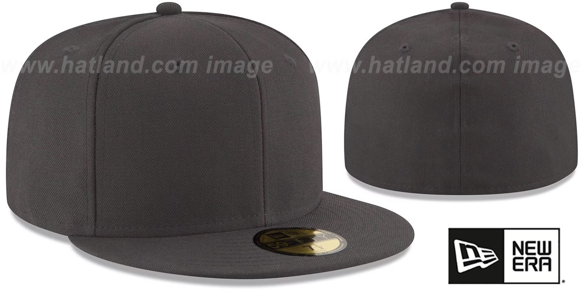 New Era 59FIFTYBLANK Solid Charcoal Grey Fitted Hat