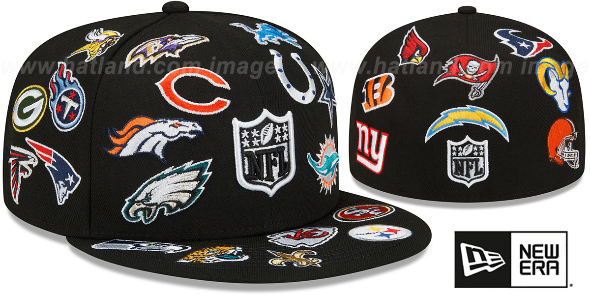 NFL ALLOVER Black Fitted Hat by New Era