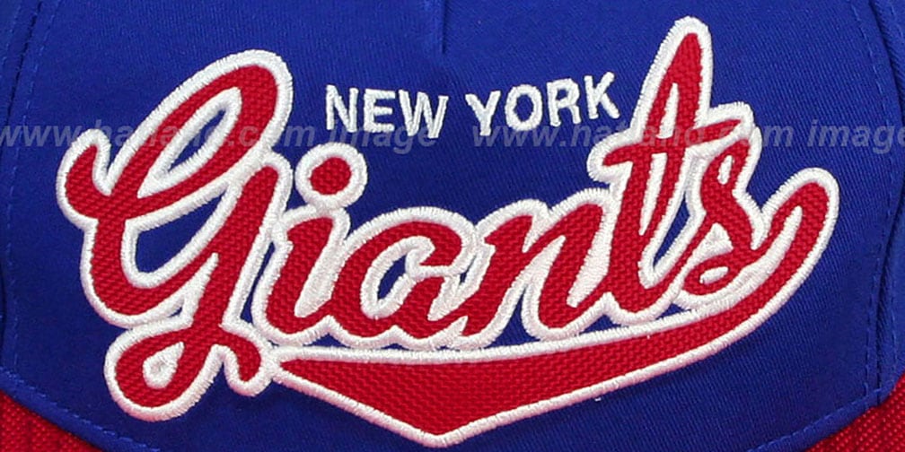 New York NY Giants BALLISTIC SCRIPT A-FRAME STRAPBACK Royal-Red H
