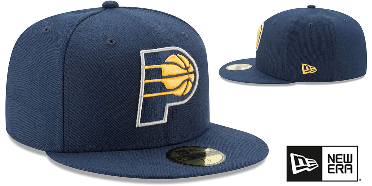 Indiana Pacers NBA TEAM-BASIC Navy Fitted Hat by New Era