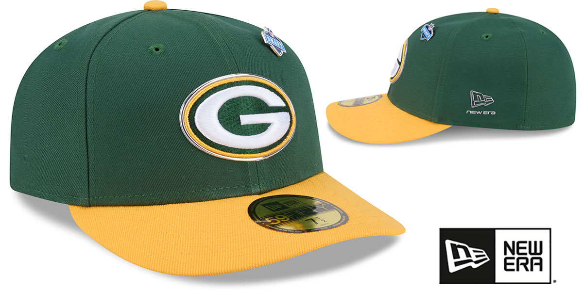 Green Bay Packers 2026 PRECURVED NFL DRAFT Green Gold Fitted Hat Green Bay Packers 2026 PRECURVED NFL DRAFT Green Gold Fitted Hat