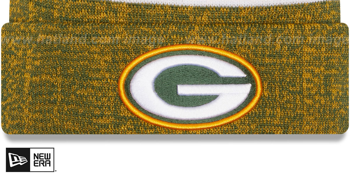 New Era Green Bay Packers Berretto Invernale Beanie On Field 2019 Salute To Service - Colore Oliva, Taglia Unica