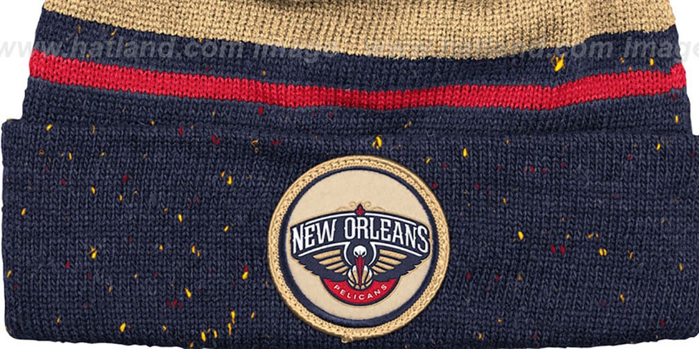 navy speckled beanie