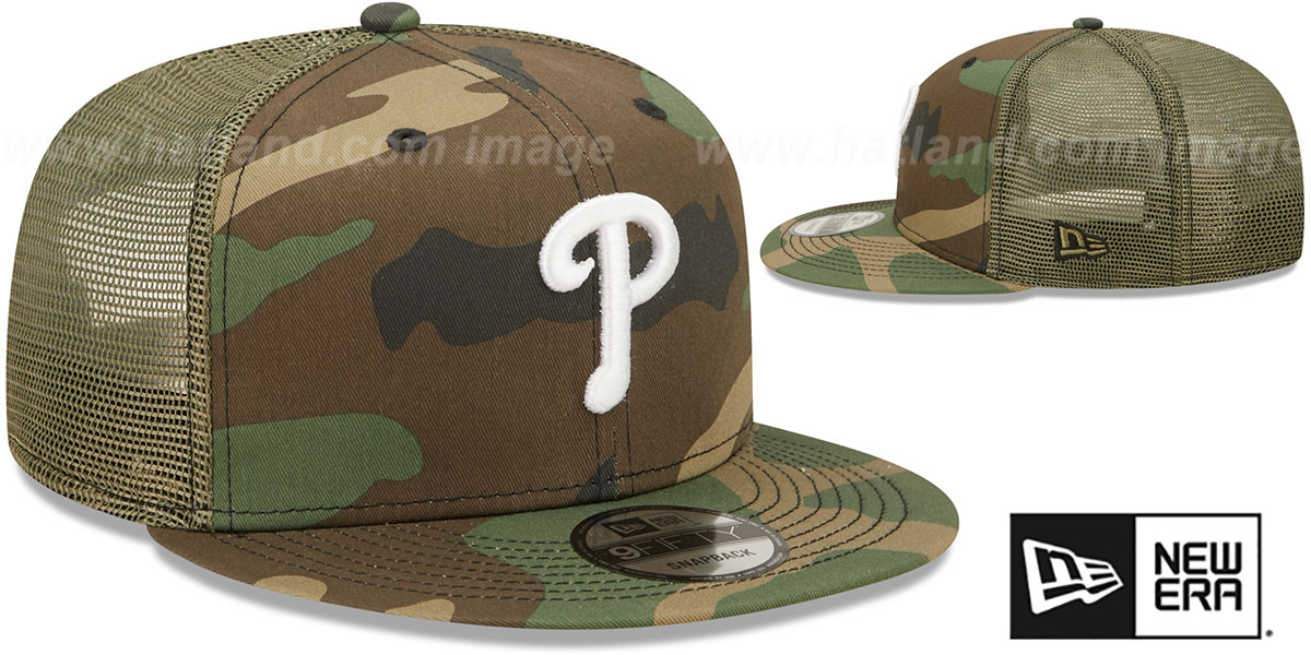 Philadelphia Phillies ARMY CAMO TRUCKER Hat by New Era