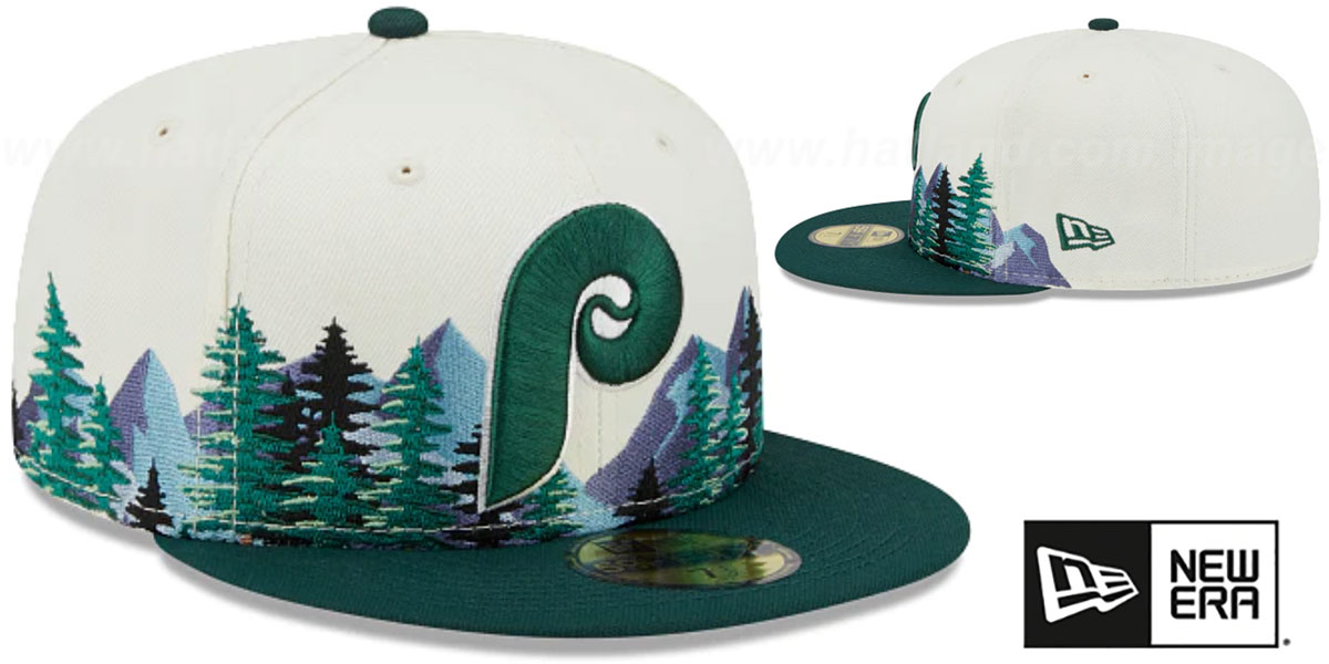 Philadelphia Phillies EVERGREEN WhiteGreen Fitted Hat
