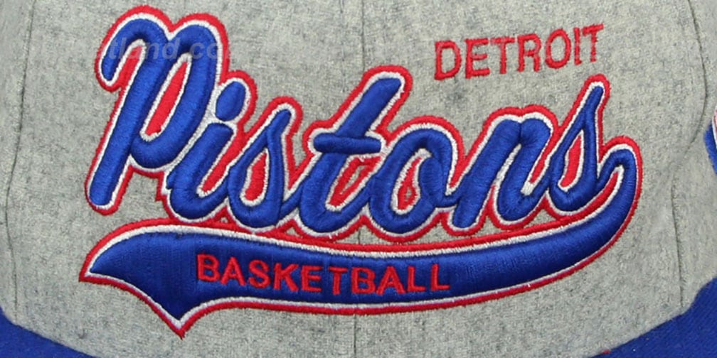 Detroit Pistons 2T TAILSWEEPER STRAPBACK GreyRoyal Hat by Mitche