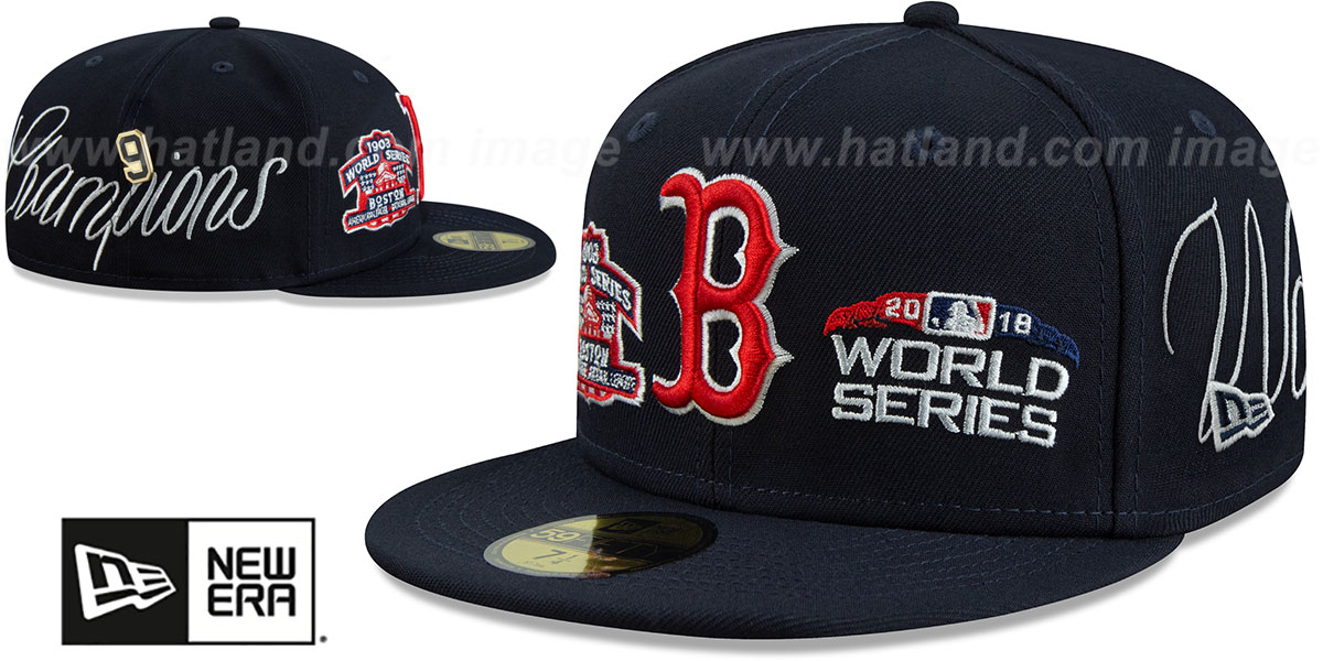 Boston Red Sox HISTORIC CHAMPIONS Navy Fitted Hat by New Era