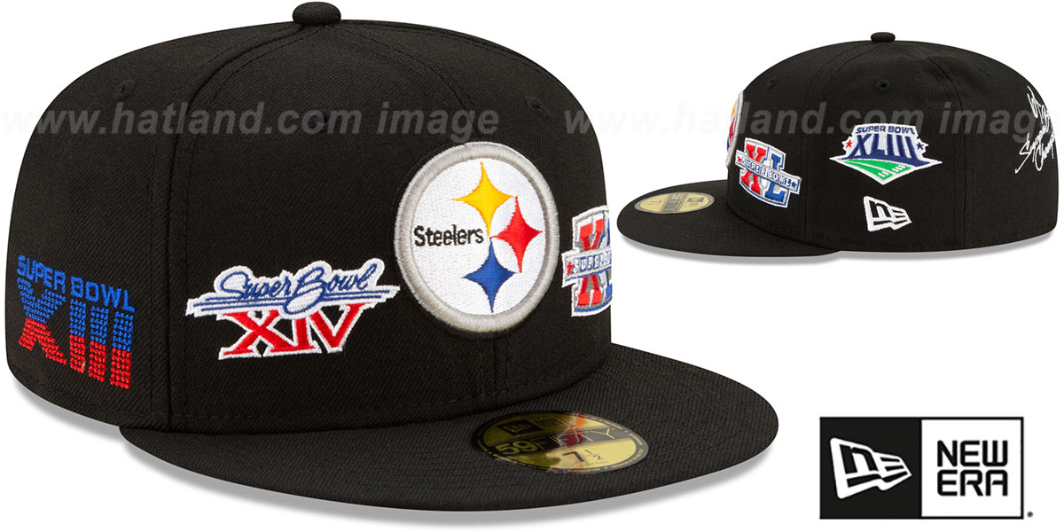 Pittsburgh Steelers SUPER BOWL CHAMPS ELEMENTS Black Fitted Hat