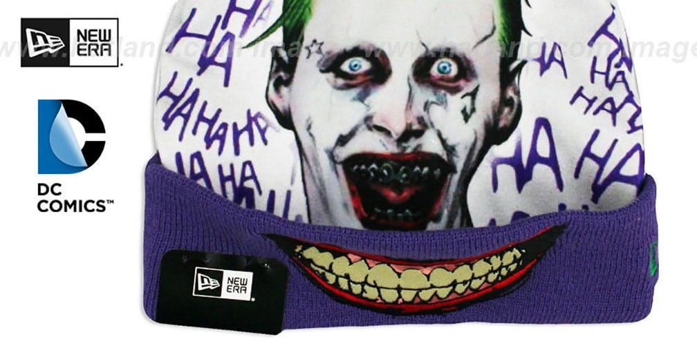 DC Suicide Squad JOKER Purple-White Knit Beanie Hat