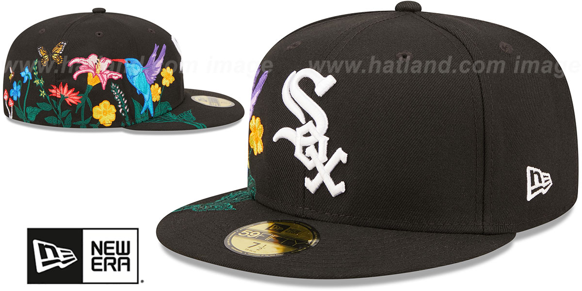 Chicago White Sox SIDEBLOOM Black Fitted Hat by New Era