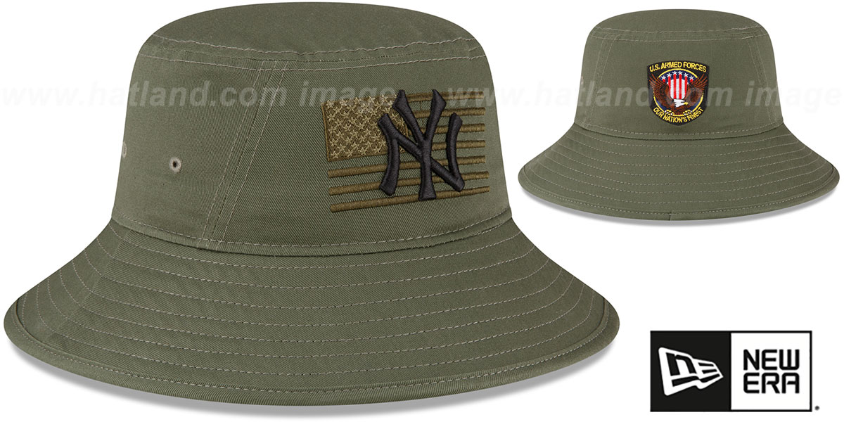 New York Yankees 2023 ARMED FORCES STARS N STRIPES BUCKET Hat