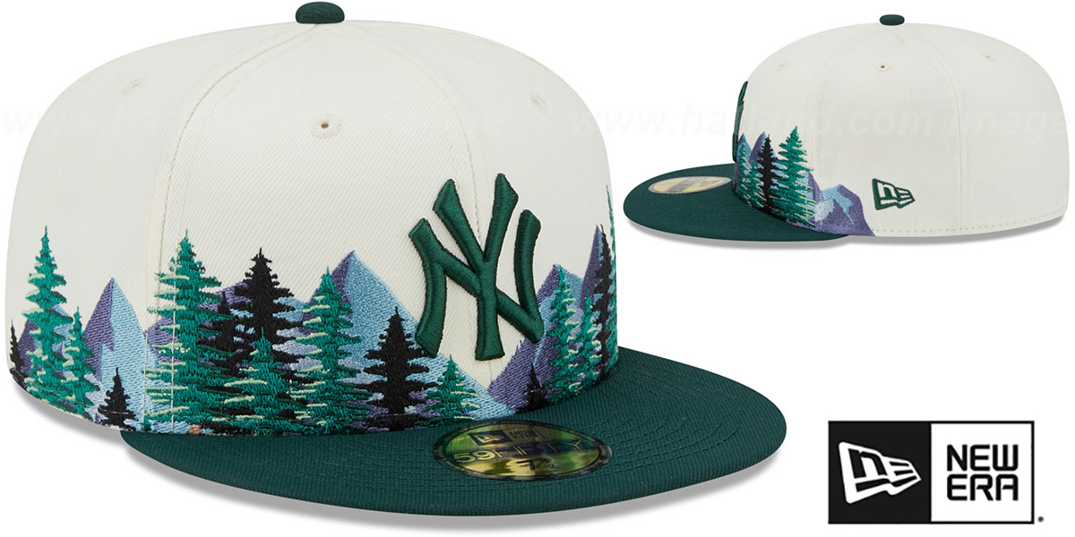 New York Yankees EVERGREEN WhiteGreen Fitted Hat by New Era