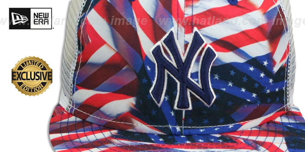 New York Yankees USA WAVING-FLAG MESH-BACK Fitted Hat