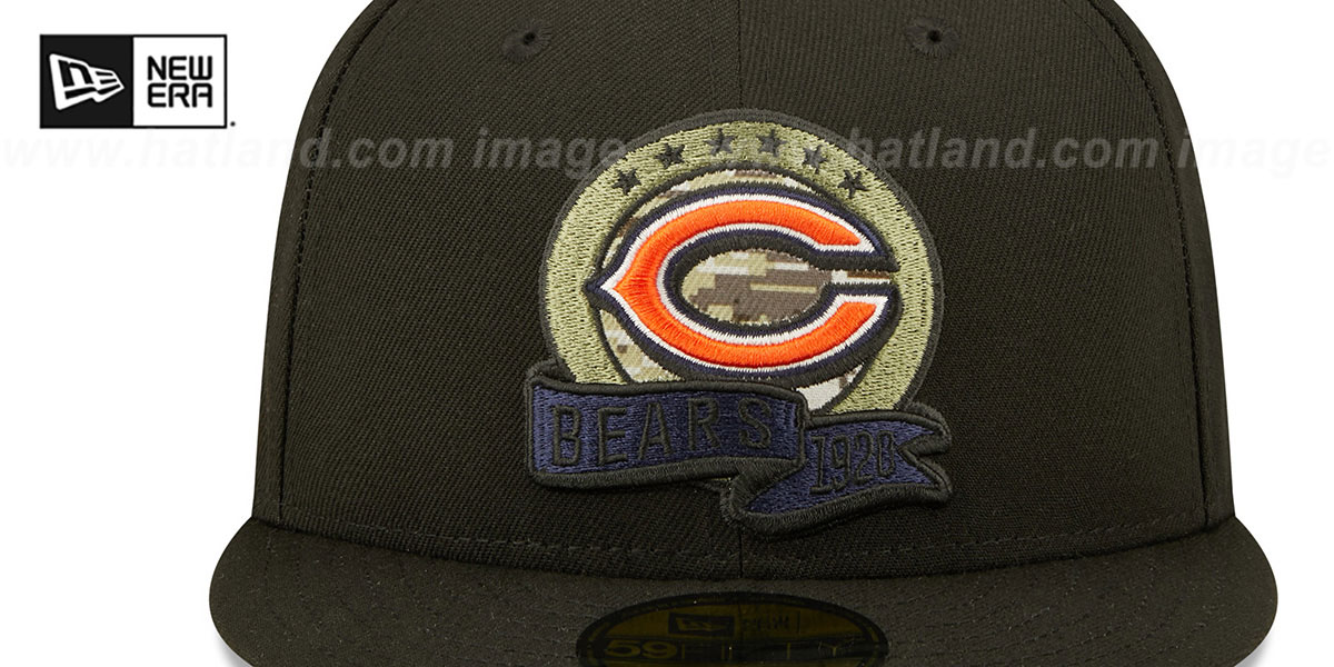 Chicago Bears 2022 SALUTETOSERVICE Black Fitted Hat