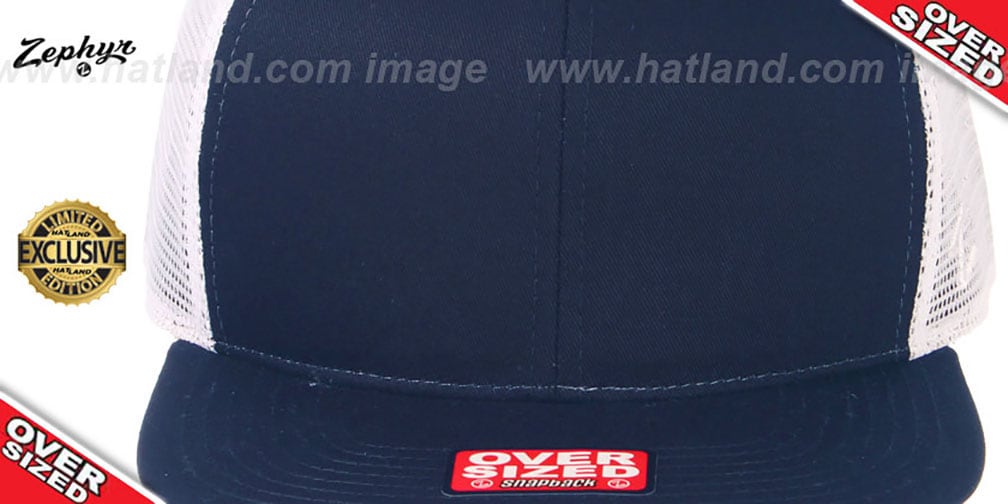 Blank OVERSIZED MESHBACK SNAPBACK NavyWhite Hat by Zephyr