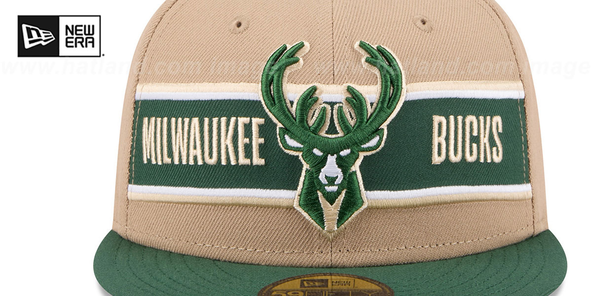 Casquette New Era 59Fifty Milwaukee Bucks - Camel/beige, Taille Fitted, Neuve Avec étiquettes