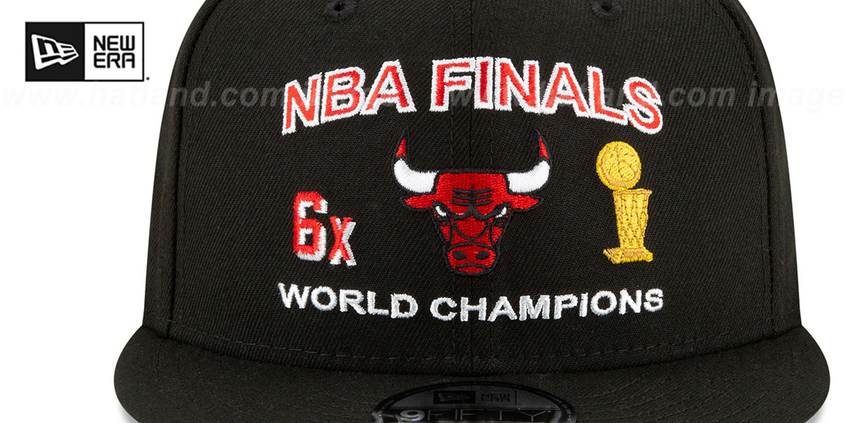 Chicago Bulls FINALS CHAMPIONS SNAPBACK Black Hat by New Era