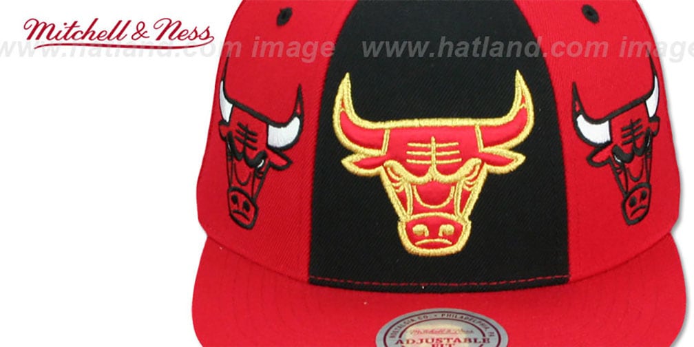 Chicago Bulls TRIPLE STACK SNAPBACK Black-Red Hat