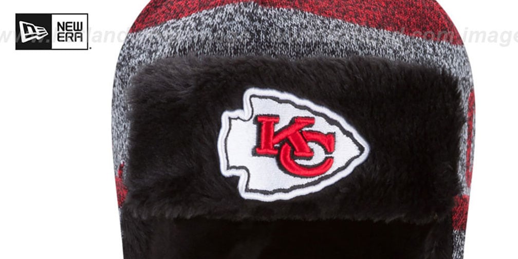 Kansas City Chiefs FROSTWORK TRAPPER Red Knit Hat by New Era